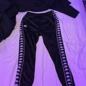 Large black kappa pants